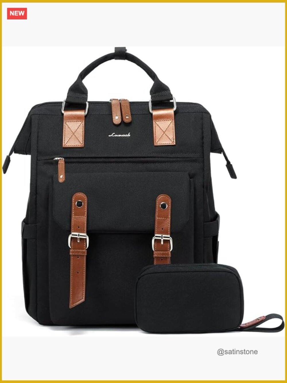 Water-Resistant Polyester Laptop Backpack for Women, 15.6 Inch